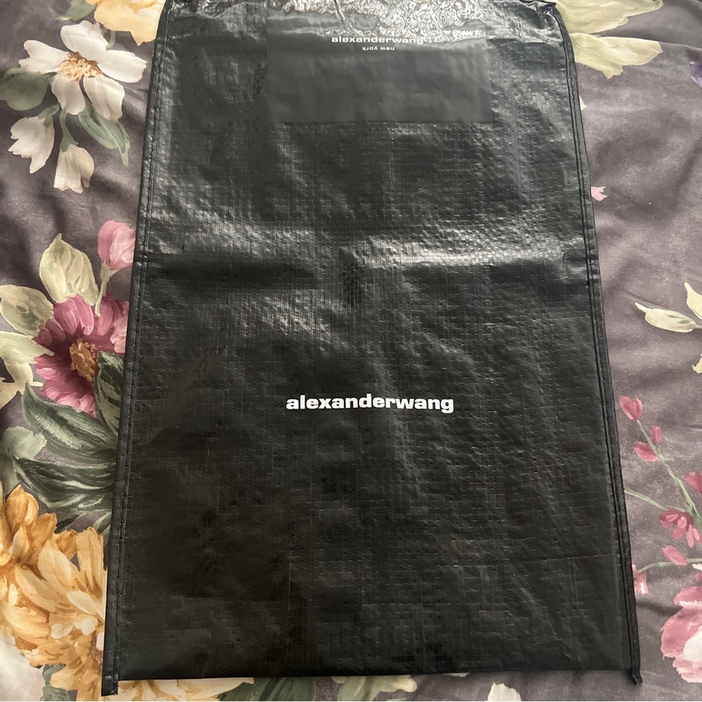 Alexander Wang straw like plastic storage bag black medium